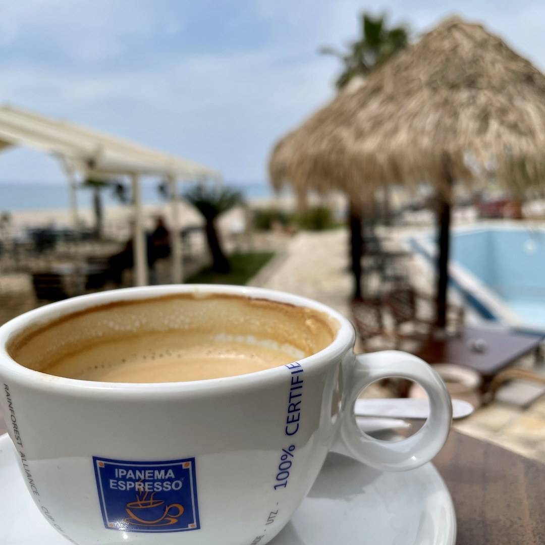 Coffee with beach view