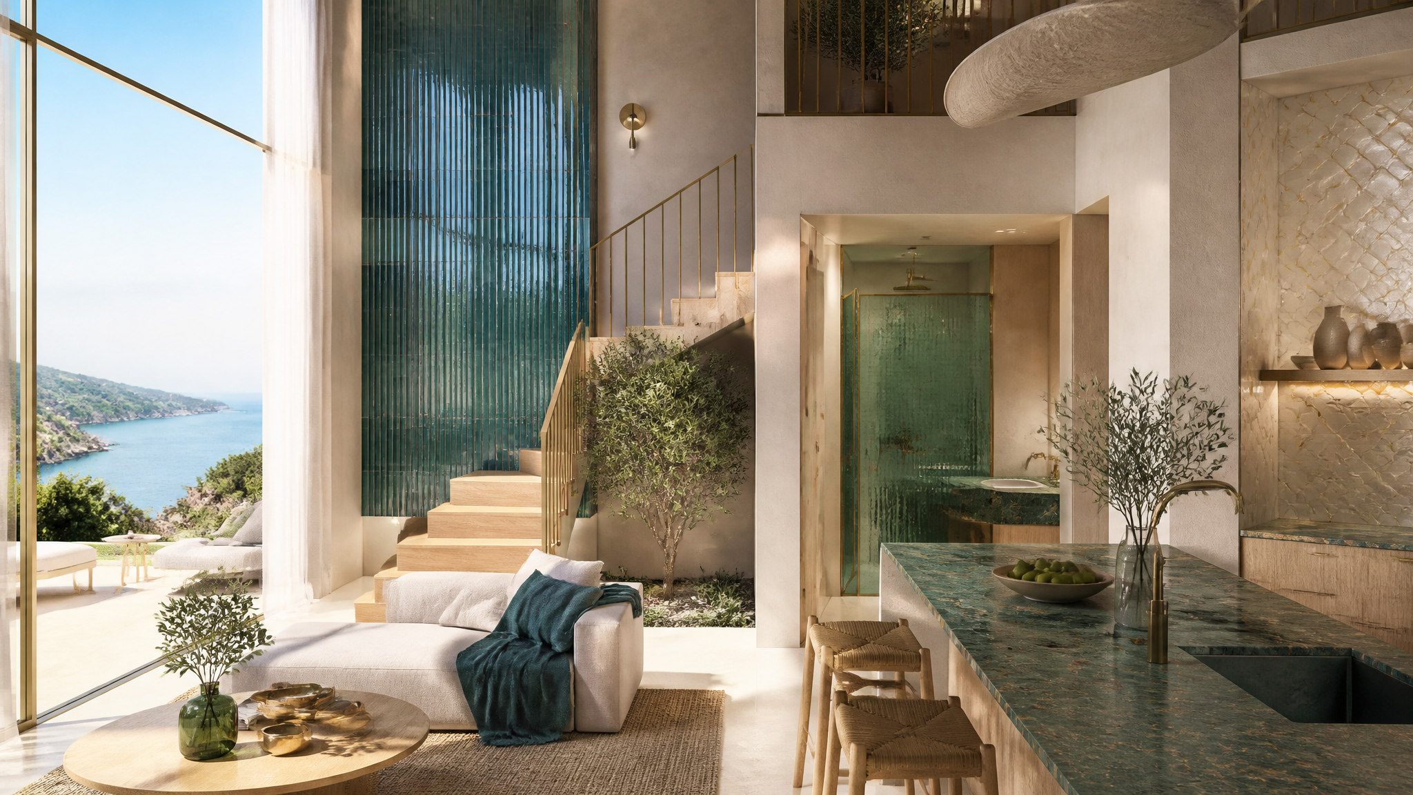 Maisonette 1 – Petrol & Smaragd, Stimmungsreferenz